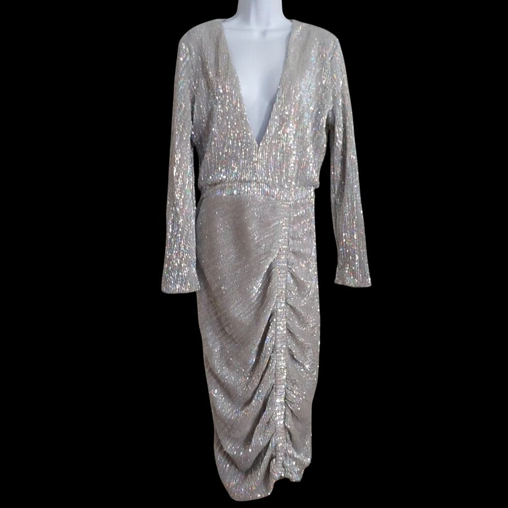 Lavish Alice Iridescent Sequin Midi Party Gala Evening Event Party Dress 8
